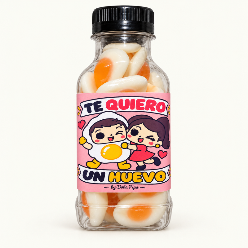 Botellita de 250 ml: Te quiero un huevo — Huevos fritos · Vidal