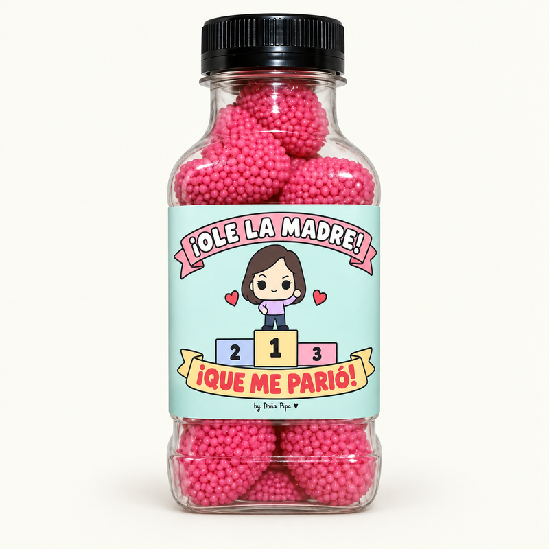 Botellita de 250 ml: Ole la madre que me parió — Moras Diamante Rosa · D’sito