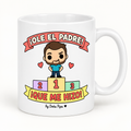 Taza blanca de cerámica con el diseño Ole el padre que me hizo