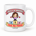 Taza blanca de cerámica con el diseño Ole la madre que me parió